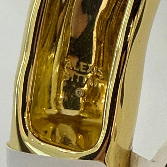 Alexis Bittar Clear and Gold Hinged Acrylic Necklace